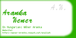 aranka wener business card